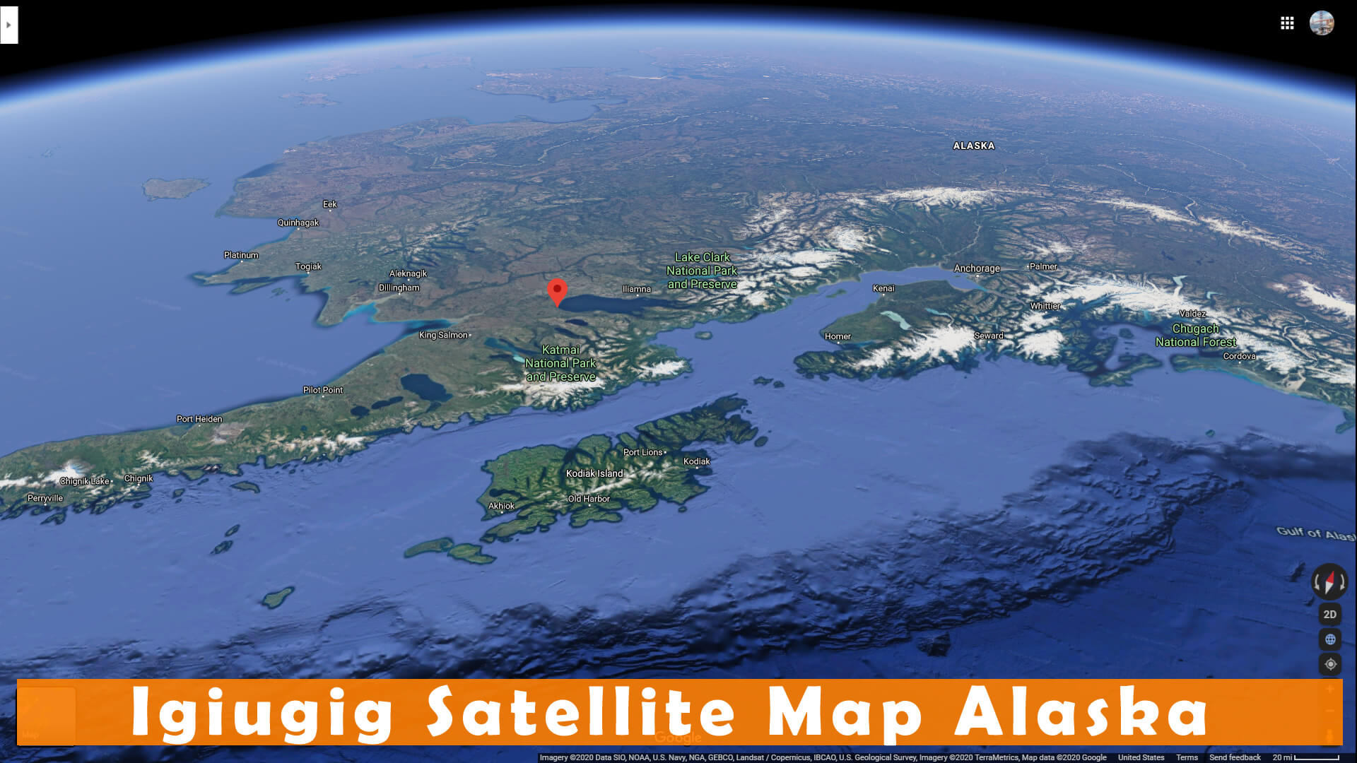 Igiugig Satellite Map Alaska
